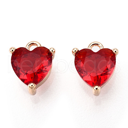 Valentine's Day Brass Charms X-ZIRC-Q021-020G-NF-1