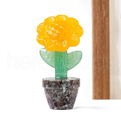 Natural Jasper Potted Plate Display Decorations PW-WGF190A-03-1