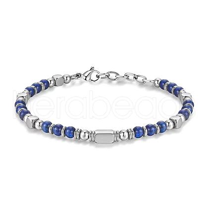 Adjustable 304 Stainless Steel Gemstone Beaded Bracelets FS-WG23DE2-14-1