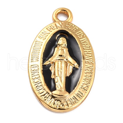 Golden Alloy Enamel Pendants KK-P197-16C-1