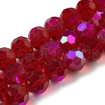 Electroplate Transparent Glass Beads Strands EGLA-A035-T10mm-L07-1
