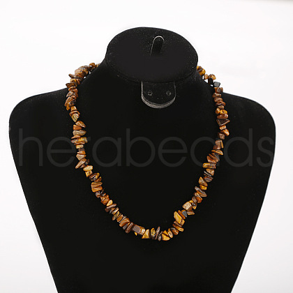 Natural Tiger Eye Chip Beaded Necklaces for Women FS-WG9F5E2-04-1
