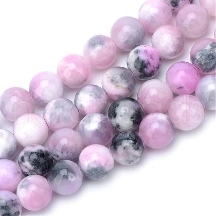 Natural Dyed White Jade Gemstone Bead Strands G-R271-6mm-XP13-1