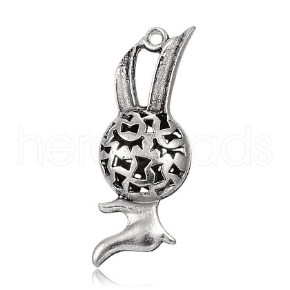 Hollow Rabbit Tibetan Style Alloy Pendants PALLOY-J589-12AS-1