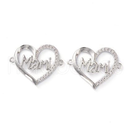 Brass Micro Pave Clear Cubic Zirconia Links ZIRC-J039-12P-1