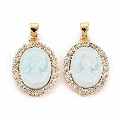 Brass Lilac Cubic Zirconia Pendants KK-N233-121B-NF-1