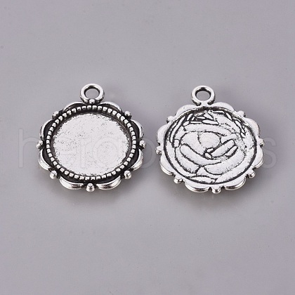 Alloy Pendant Cabochon Settings X-PALLOY-A18941-AS-FF-1