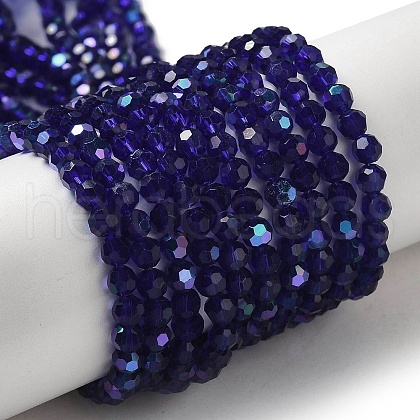 Electroplate Transparent Glass Beads Strands EGLA-A035-T4mm-L06-1