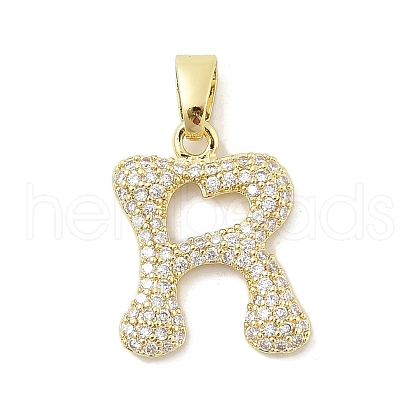 Brass Micro Pave Cubic Zirconia Pendants ZIRC-C012-01G-18-1