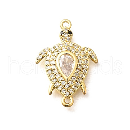 Brass Micro Pave Cubic Zirconia Conector Cahrms KK-Q040-02D-G-1
