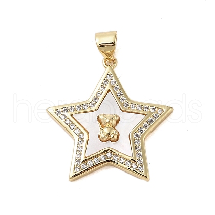 Brass Micro Pave Clear Cubic Zirconia Pendants KK-I712-30G-1