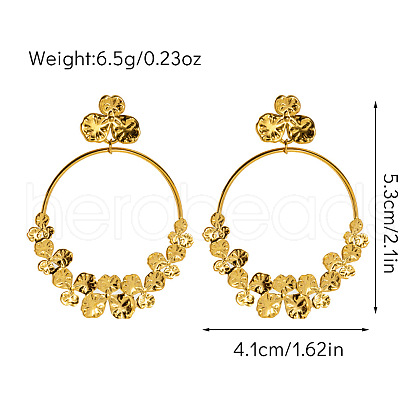 304 Stainless Steel Dangle Stud Earrings FS-WGEF041-03-1
