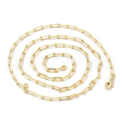 925 Sterling Silver Paperclip Chain Necklace NJEW-I124-006-1
