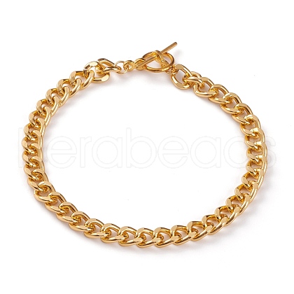 Aluminium Twisted Chain Curb Chain Anklets AJEW-AN00378-1