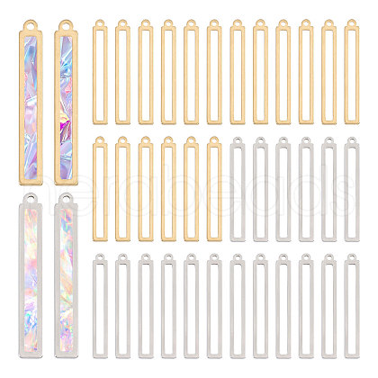CHGCRAFT 40Pcs 2 Colors 304 Stainless Steel Pendants FIND-CA0009-48-1