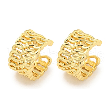 Brass Cuff Earrings EJEW-C104-144G-1