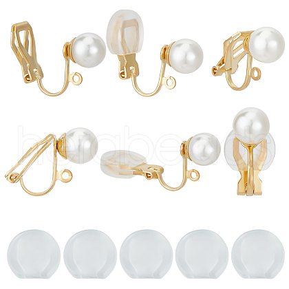 Beebeecraft 14Pcs Brass Clip-on Earring Findings KK-BBC0012-41-1