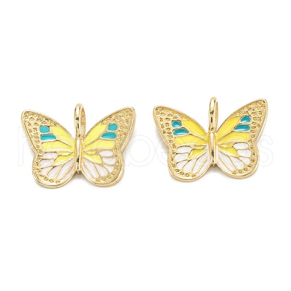 Brass Enamel Pendants KK-M220-05G-D-1