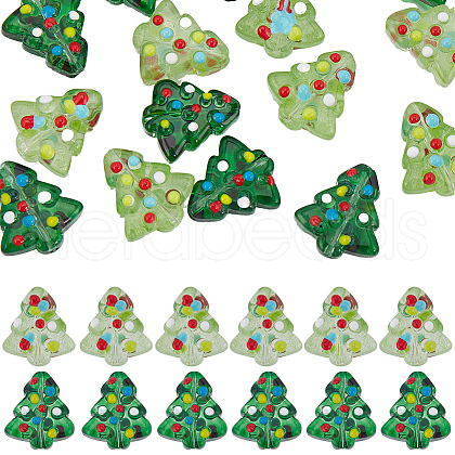 SUNNYCLUE 20Pcs 2 Colors Handmade Bumpy Glass Beads LAMP-SC0001-36-1