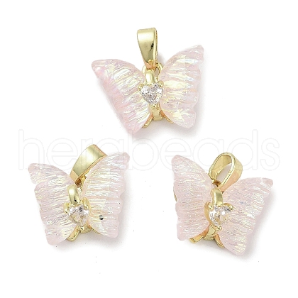 Real 18K Gold Plated Rack Plating Brass Micro Pave Cubic Zirconia Pendants KK-R161-06G-10-1