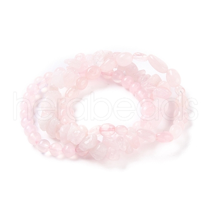 Natural Rose Quartz Stretch Bracelets BJEW-JB05647-1