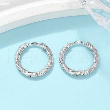 304 Stainless Steel Twist Hoop Earrings for Women EJEW-A130-02C-P-1
