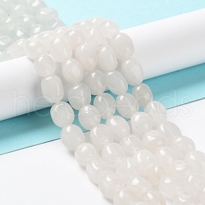 Natural White Jade Beads Strands G-E614-B01-08-1