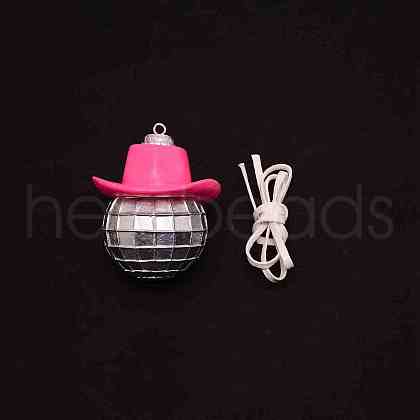 Resin Ball & Hat Pendant Decoration HJEW-WH0051-02-1