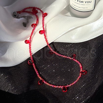 Gothic Resin Red Blood Drop Necklaces ZQ5586-2-1