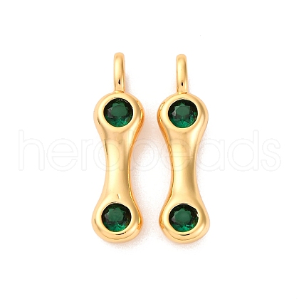 Brass Micro Pave Cubic Zirconia Pendants KK-K382-52G-1