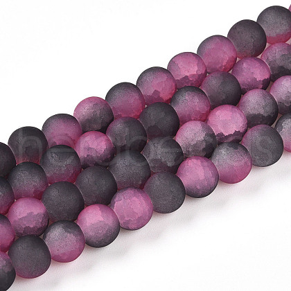 Crackle Glass Beads Strands GLAA-N009-8mm-09-1