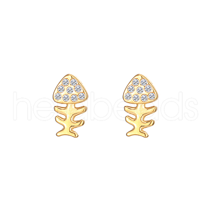 Cute Stainless Steel Fish Stud Earrings for Women UW5406-1-1