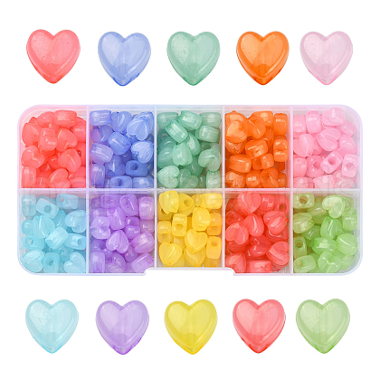 300Pcs 10 Colors Imitation Jelly Acrylic Beads MACR-CJ0001-31-1