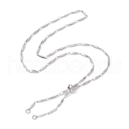 Non-Tarnish 304 Stainless Steel Faceted Bar Link Chain Necklace Makings AJEW-JB01185-02-1