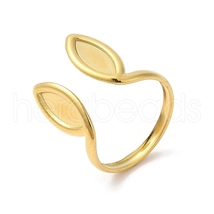 Ion Plating(IP) 304 Stainless Steel Cuff Finger Rings RJEW-L107-004G-1