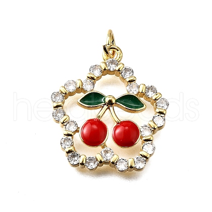 Brass Enamel Pendants KK-B136-04G-01-1
