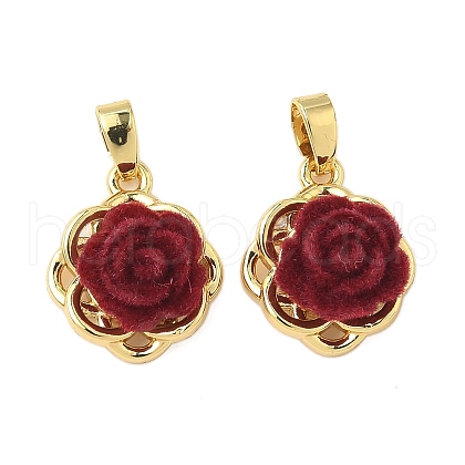 Brass Resin Pendants KK-B139-16G-01-1