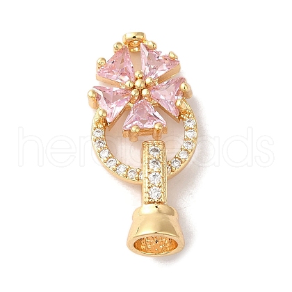 Brass Micro Pave Cubic Zirconia Fold Over Clasps KK-B098-07G-02-1