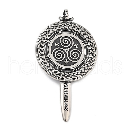 304 Stainless Steel Big Pendants STAS-V008-09AS-1