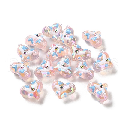 Valentine's Day Transparent Acrylic Beads ACRC-H001-02C-1