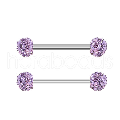 304 Stainless Steel Micro Pave Cubic Zirconia Nipple Rings WG2793F-21-1