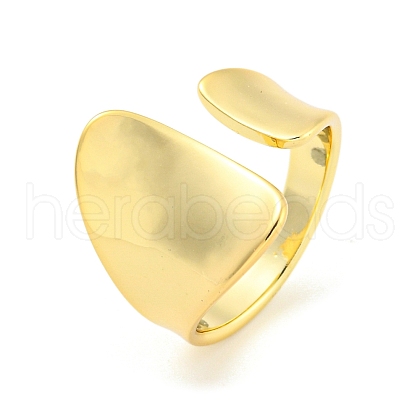Brass Open Cuff Ring for Women AJEW-U003-07G-1