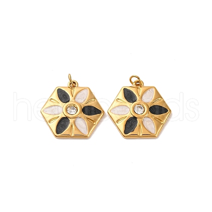 304 Stainless Steel Rhinestone Pendants STAS-U061-14G-01-1