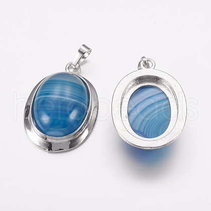 Natural Agate Pendants G-K252-A08-1