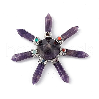 Chakra Natural Amethyst Energy Tower Pyramid G-L524-08P-01-1