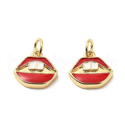 Brass Enamel Charms KK-L237-008G-1