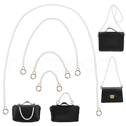 SUPERFINDINGS 4Pcs 4 Style ABS Pearl Beaded Bag Strap FIND-FH0005-32B-1