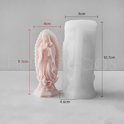 Virgin Mary Goddess Statue Candle Silicone Molds DIY-NH0010-01-1
