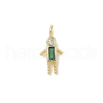Brass Micro Pave Cubic Zirconia Pendants ZIRC-I356-17G-A09-1