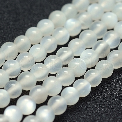 Natural White Moonstone Beads Strands X-G-P342-02A-4mm-AA-1